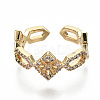 Brass Micro Pave Clear Cubic Zirconia Cuff Rings RJEW-S045-023G-NR-3
