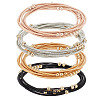 Unicraftale 24Pcs 4 Colors Titanium Steel Satellite Chains Stretch Bracelets Set for Women BJEW-UN0001-36-1