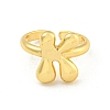 Brass Letter Open Cuff Rings for Women RJEW-G313-01K-G-2