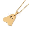 Halloween Series 202 Stainless Steel Cable Chain Ghost Pendant Necklaces LS-NJEW-S005-01G-C-1