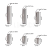 90Pcs 6 Style 304 Stainless Steel Slide On End Clasp Tubes STAS-YW0001-20-3