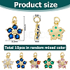 10Pcs Brass Clear Cubic Zirconia Pendants ZIRC-HS0001-19-2