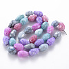 Opaque Baking Painted Crackle Glass Beads Strands EGLA-T008-17F-2