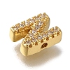 Rack Plating Brass Micro Pave Clear Cubic Zirconia Beads KK-G500-30G-N-2