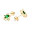 Brass Micro Pave Cubic Zirconia Stud Earring EJEW-C021-01G-3