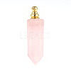 Natural Rose Quartz Openable Perfume Bottle Pendants BOTT-PW0011-06C-1