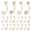 16Pcs 4 Styles Alloy Clear Cubic Zirconia Earring Nuts FIND-YW0012-06B-1