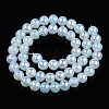 Electroplate Transparent Glass Beads Strands GLAA-T032-T8mm-AB14-3