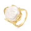 Natural Pearl Open Cuff Ring RJEW-M150-06G-4