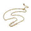 304 Stainless Steel Micro Pave Cubic Zirconia Paperclip Chains Necklaces for Women SA-CBA4051-12G-2