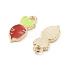 Light Gold Plated Alloy Enamel Pendants ENAM-M219-09KCG-01-2