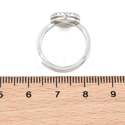 Brass Micro Pave Cubic Zirconia Adjustable Ring Components KK-CBAC351-01P-1