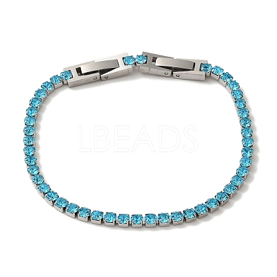 304 Stainless Steel Rhinestone Cup Chain Bracelets BJEW-S002-01G-1
