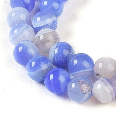 Natural Striped Agate/Banded Agate Beads Strands G-Z060-A01-A20-1