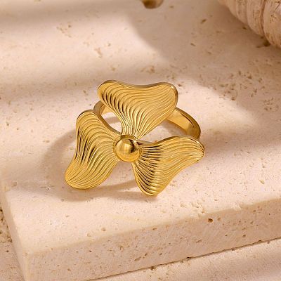 304 Stainless Steel Open Cuff Rings for Women WGC482B-01-1