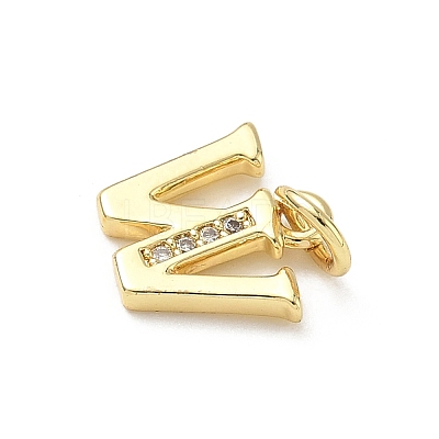 Brass Micro Pave Cubic Zirconia Charms KK-I382-03G-W-1