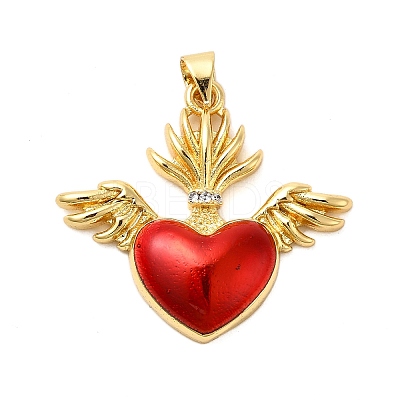 Brass Micro Pave Cubic Zirconia Pendants KK-P303-15C-G-1