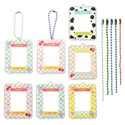 5Pcs 5 Colors Acrylic Photocard Sleeve Pendant Decoration DIY-FS0004-93-1