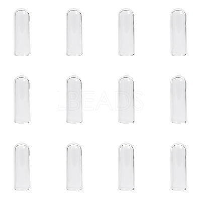 12Pcs Transparent Glass Straw Dustproof Covers AJEW-FG0002-37B-1