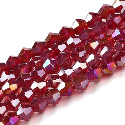 Transparent Electroplate Glass Beads Strands EGLA-A039-T4mm-B27-1