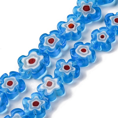 Handmade Millefiori Lampwork Beads Strands LAMP-G164-03D-1