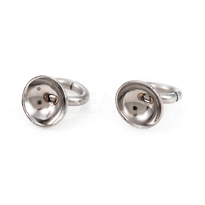 201 Stainless Steel Bead Cap Pendant Bails STAS-L244-27C-P-1