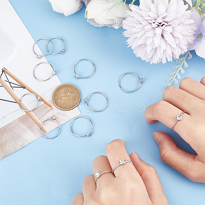 12Pcs 3 Size 304 Stainless Steel Finger Rings Settings for Rhinestone Base STAS-CA0002-16-1