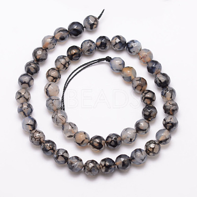 Natural Dragon Veins Agate Bead Strands X-G-K166-07F-8mm-04-1