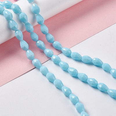 Faceted Glass Beads Strands GLAA-E037-01G-1