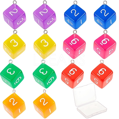 14Pcs 7 Colors Acrylic Pendants TACR-SC0001-12-1