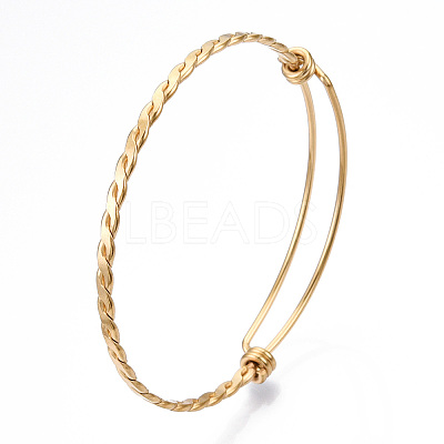Ion Plating(IP) Adjustable 304 Stainless Steel Expandable Bangle Making STAS-I066-01A-G-1