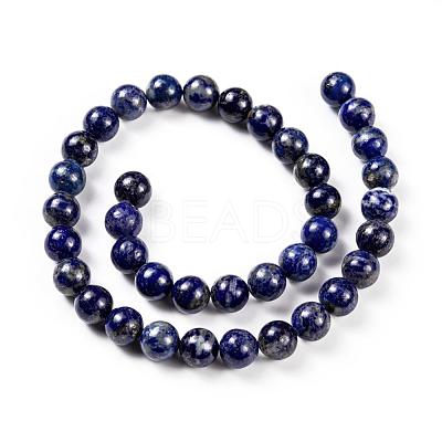 Natural Lapis Lazuli Round Beads Strands G-I181-09-10mm-1