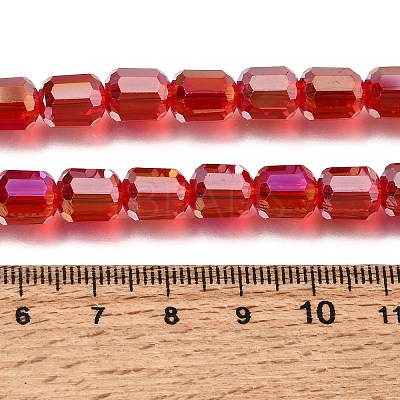 Electroplate Transparent Column Glass Beads Strands EGLA-A043-02-AB08-1