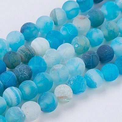 Natural Weathered Agate Beads Strands G-G589-6mm-14-1