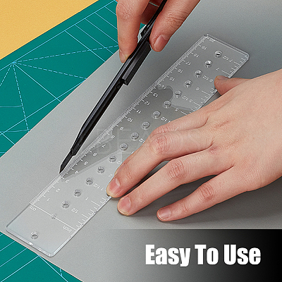 2Pcs 2 Styles Acrylic Rulers AJEW-WH0270-327-1
