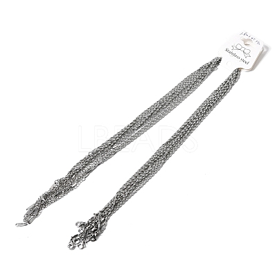 12Pcs 1.7MM 304 Stainless Steel Rope Chain Necklaces for Men Women NJEW-H093-13P-1