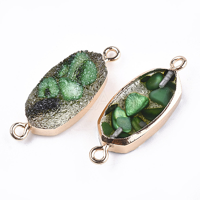 Electroplate Druzy Resin Links connectors RESI-S366-07C-1