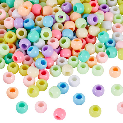 200Pcs Opaque Acrylic European Beads SACR-TA0001-58-1