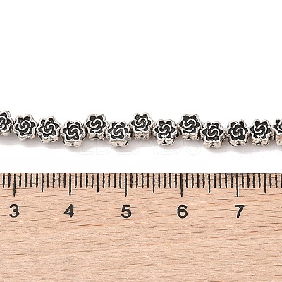 Tibetan Style Flower Alloy Bead Strands TIBEB-O007-06-RS-1