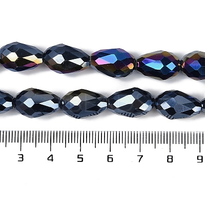 Opaque Solid Color Electroplate Glass Beads Strands EGLA-N013-P4mm-B01-1