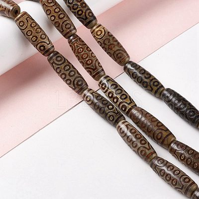 Tibetan Style dZi Beads Strands G-A024-01E-1