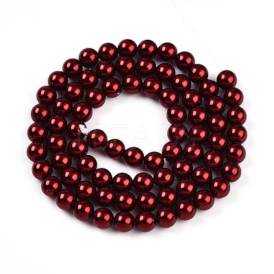 Baking Paint Pearlized Glass Pearl Bead Strands HY-N002-5mm-A13-1