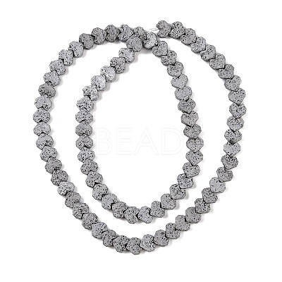 Electroplated Natural Lava Rock Beads Strands G-Q1009-G01-02G-1