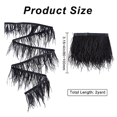 2 Yards Fashion Ostrich Feather Cloth Strand Costume Accessories FIND-GF0003-42A-1