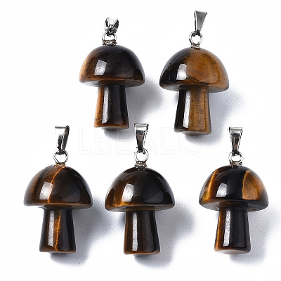 Natural Tiger Eye Pendants X-G-N0325-10A-1