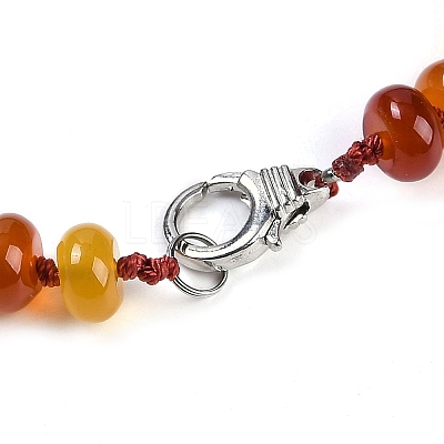 Natural Red Agate Rondelle Graduated Beaded Necklaces for Women Men NJEW-K388-02S-1