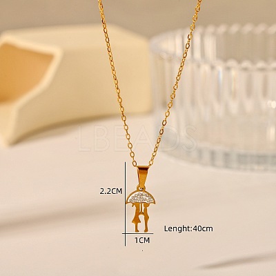 304 Stainless Steel Crystal Rhinestone Pendant Necklaces FS-WG5BCFA-05-1