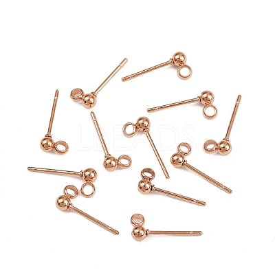 Non-Tarnish 304 Stainless Steel Ear Stud Components STAS-F227-18A-RG-1
