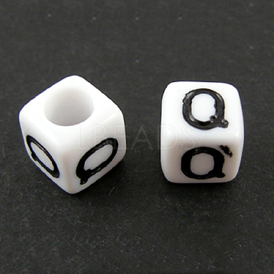 Letter Acrylic European Large Hole Beads X-OPDL-R050-10mm-Q-1