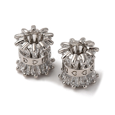 Brass Micro Pave Cubic Zirconia Beads KK-CJC0013-04P-RS-1